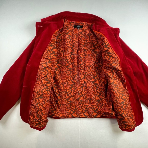 Talbots Womens Red‎ Corduroy Blazer Jacket Button Front Lined Size 16W - Picture 6 of 7